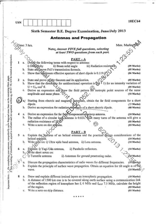 7th Semester EC VTU 2010 scheme question papers for CBCS