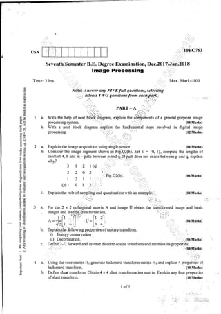 7th Semester EC VTU 2010 scheme question papers for CBCS