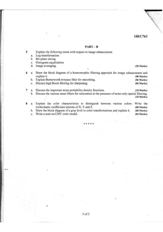7th Semester EC VTU 2010 scheme question papers for CBCS