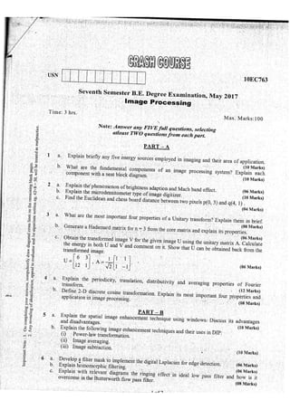 7th Semester EC VTU 2010 scheme question papers for CBCS