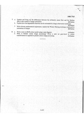 7th Semester EC VTU 2010 scheme question papers for CBCS
