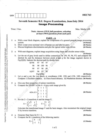7th Semester EC VTU 2010 scheme question papers for CBCS