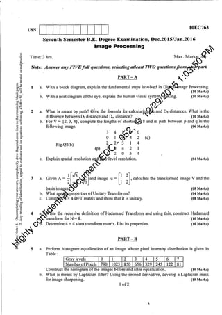 7th Semester EC VTU 2010 scheme question papers for CBCS