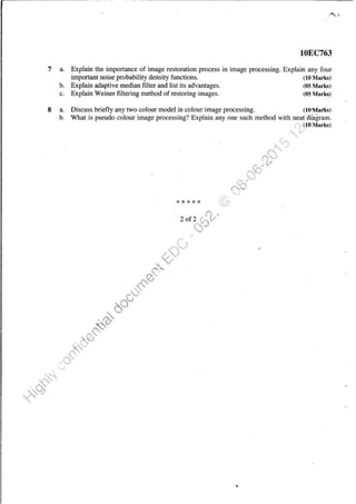 7th Semester EC VTU 2010 scheme question papers for CBCS