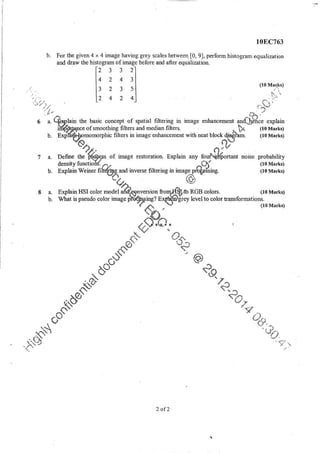 7th Semester EC VTU 2010 scheme question papers for CBCS