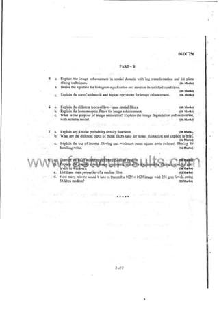 7th Semester EC VTU 2010 scheme question papers for CBCS