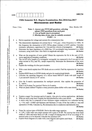7th Semester EC VTU 2010 scheme question papers for CBCS