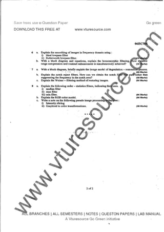 7th Semester EC VTU 2010 scheme question papers for CBCS