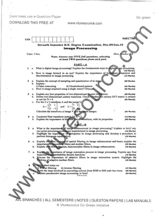 7th Semester EC VTU 2010 scheme question papers for CBCS