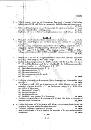 7th Semester EC VTU 2010 scheme question papers for CBCS
