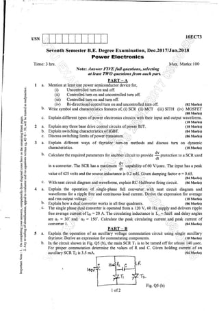 7th Semester EC VTU 2010 scheme question papers for CBCS