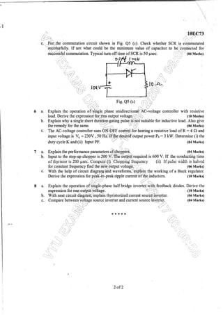 7th Semester EC VTU 2010 scheme question papers for CBCS