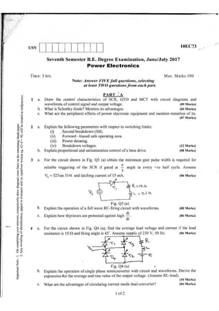 7th Semester EC VTU 2010 scheme question papers for CBCS