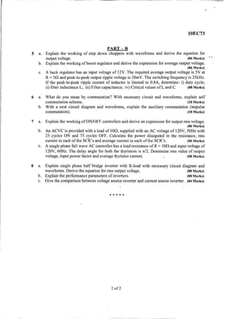 7th Semester EC VTU 2010 scheme question papers for CBCS