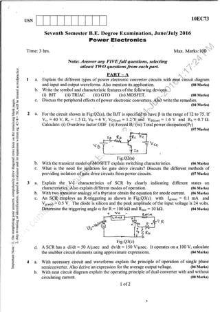 7th Semester EC VTU 2010 scheme question papers for CBCS