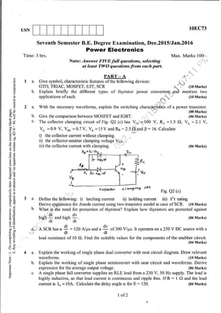 7th Semester EC VTU 2010 scheme question papers for CBCS