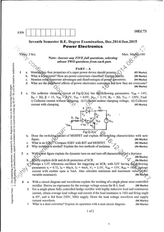 7th Semester EC VTU 2010 scheme question papers for CBCS