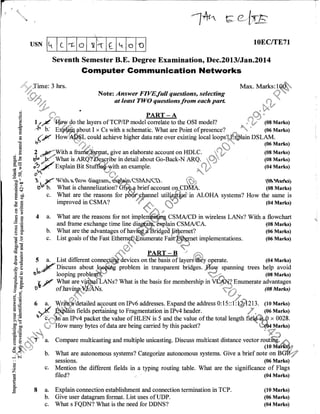 7th ec & te question papers december 2013