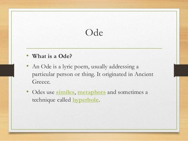 How to write an ode to poem