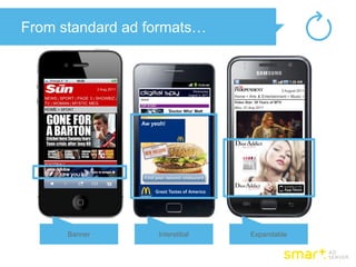 From standard ad formats…




      Banner      Interstitial   Expandable
 