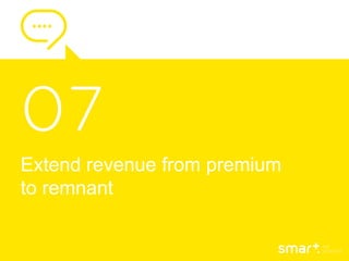 Extend revenue from premium
to remnant
 