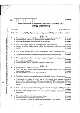 7th Semester ME VTU 2010 scheme question papers for CBCS