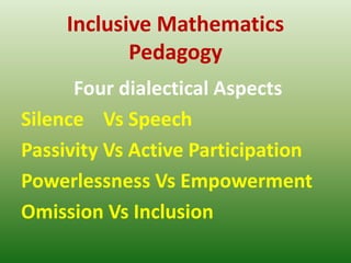 Inclusion In Math 7th National Conference on Mathematics Education | PPTX