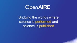Bridging the worlds where
science is performed and
science is published
 
