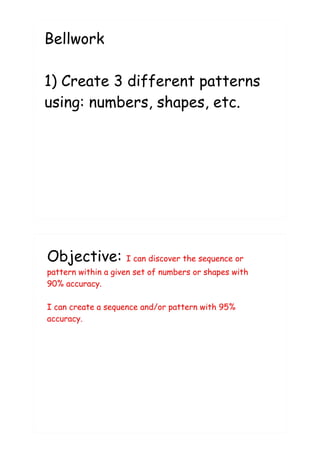7th patterns and sequences | PDF