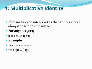 properties of multiplication of integers | PPTX