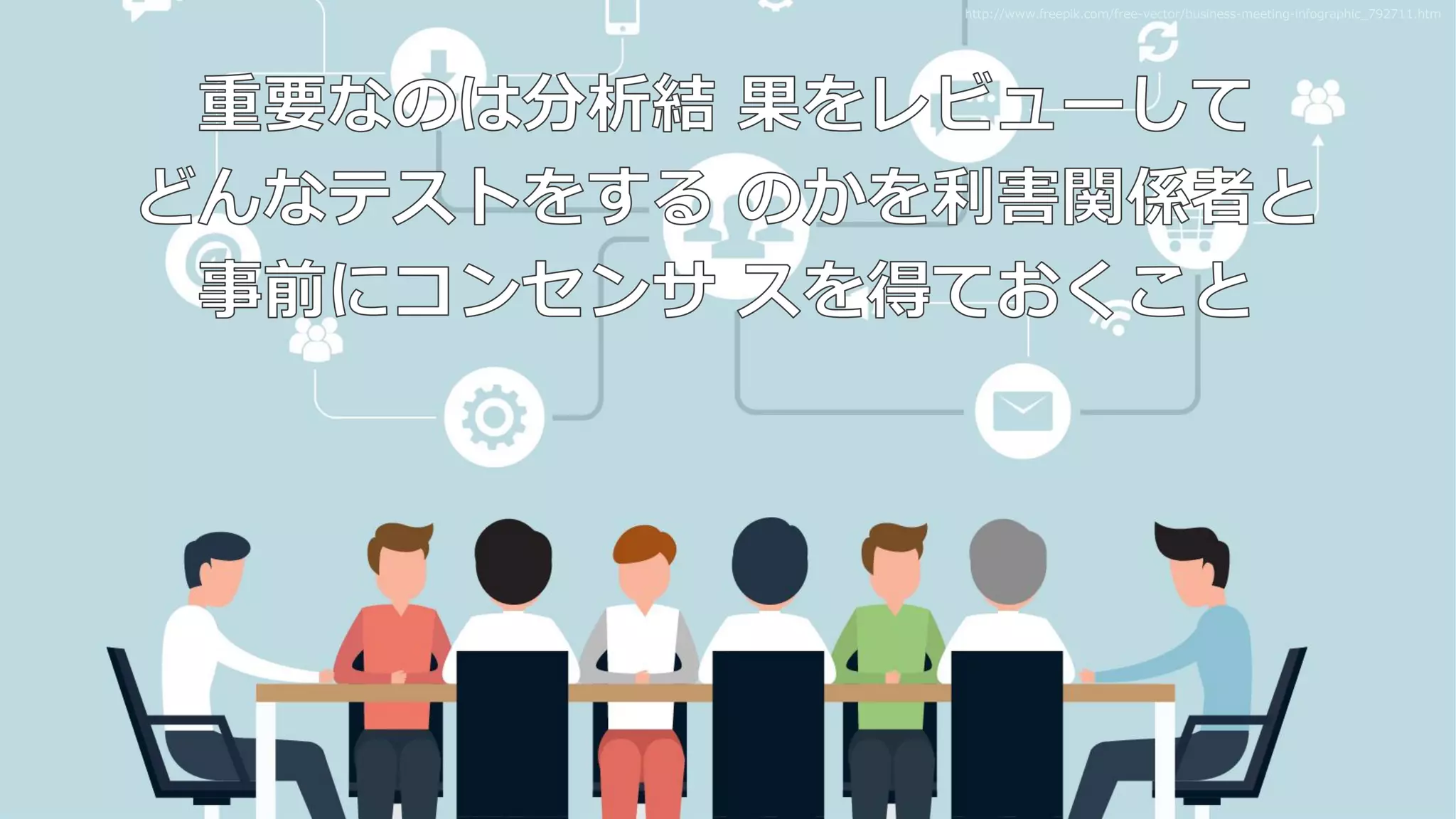 とはいえ、どうやって分析するの？
とっかかりは？
http://www.freepik.com/free-vector/people-communication-infographic_712678.htm
 