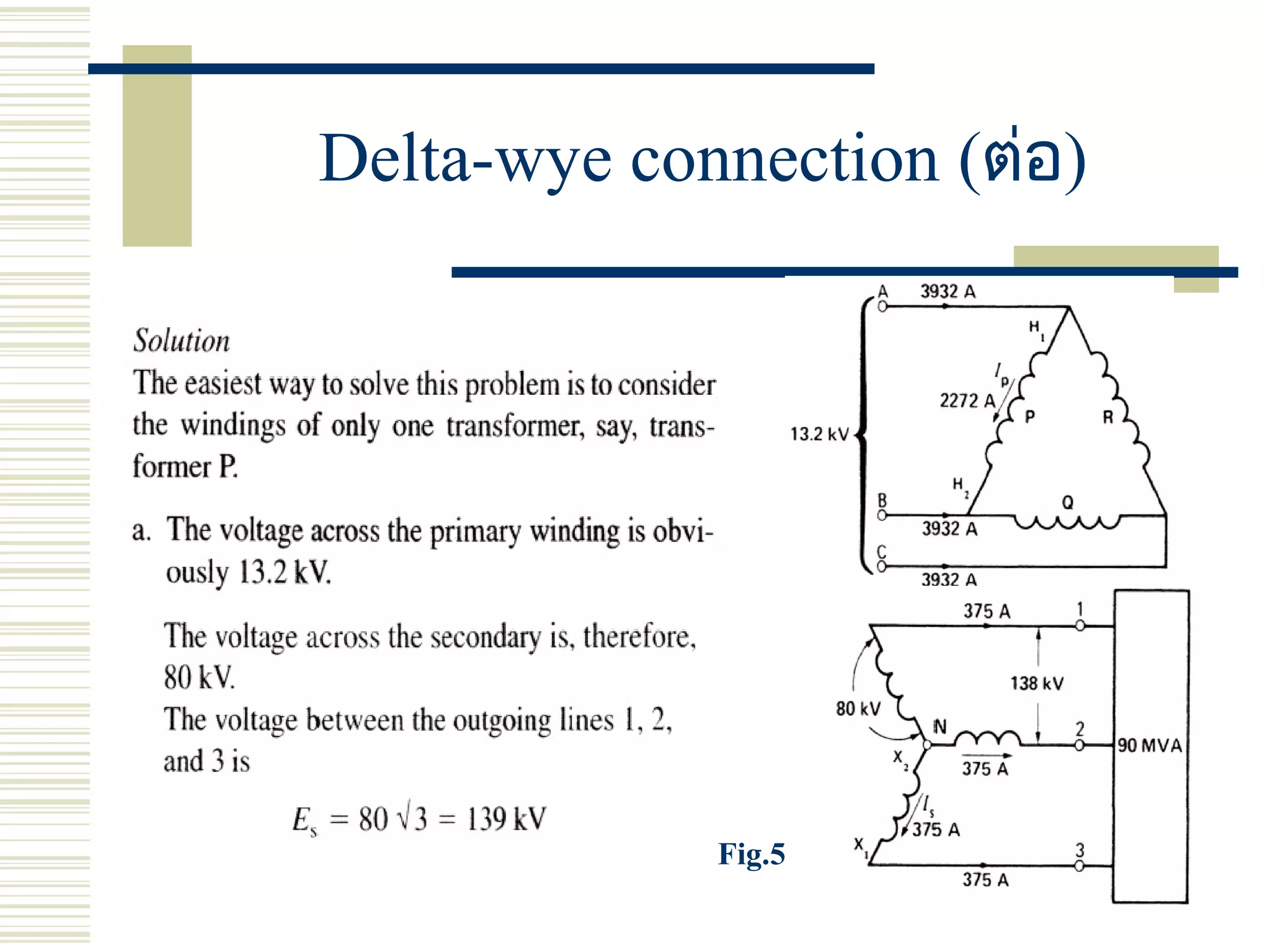 Delta-wye connection (ต่อ)
Fig.5
 