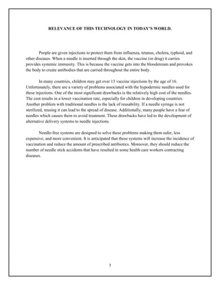 Needle free Injection-main project(7th sem) | PDF