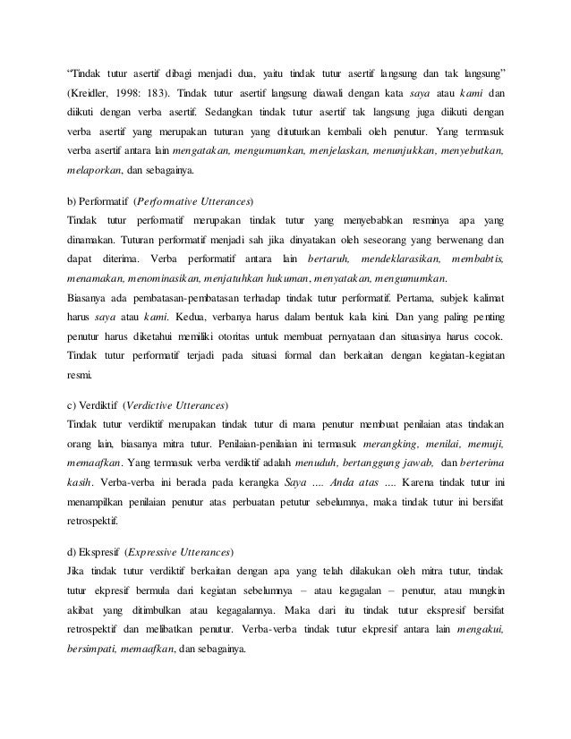 Tindak Tutur Dan Peristiwa Tutur
