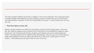 7 tips to help student athletes succeed | PPTX