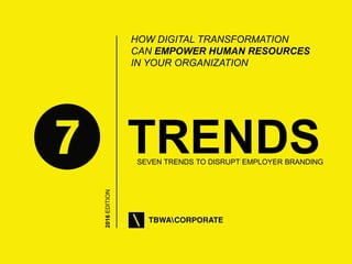 1
2016EDITION
TRENDSSEVEN TRENDS TO DISRUPT EMPLOYER BRANDING
HOW DIGITAL TRANSFORMATION
CAN EMPOWER HUMAN RESOURCES
IN YO...