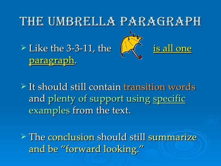 7 t umbrella paragraph