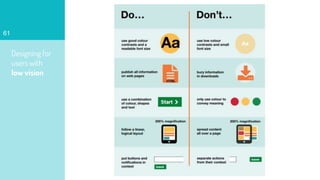 Designing for
users with
low vision
61
 