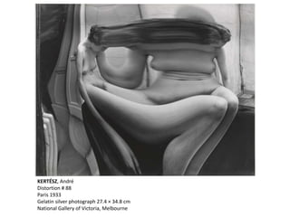 KERTÉSZ, André
Distortion # 88
Paris 1933
Gelatin silver photograph 27.4 × 34.8 cm
National Gallery of Victoria, Melbourne
 