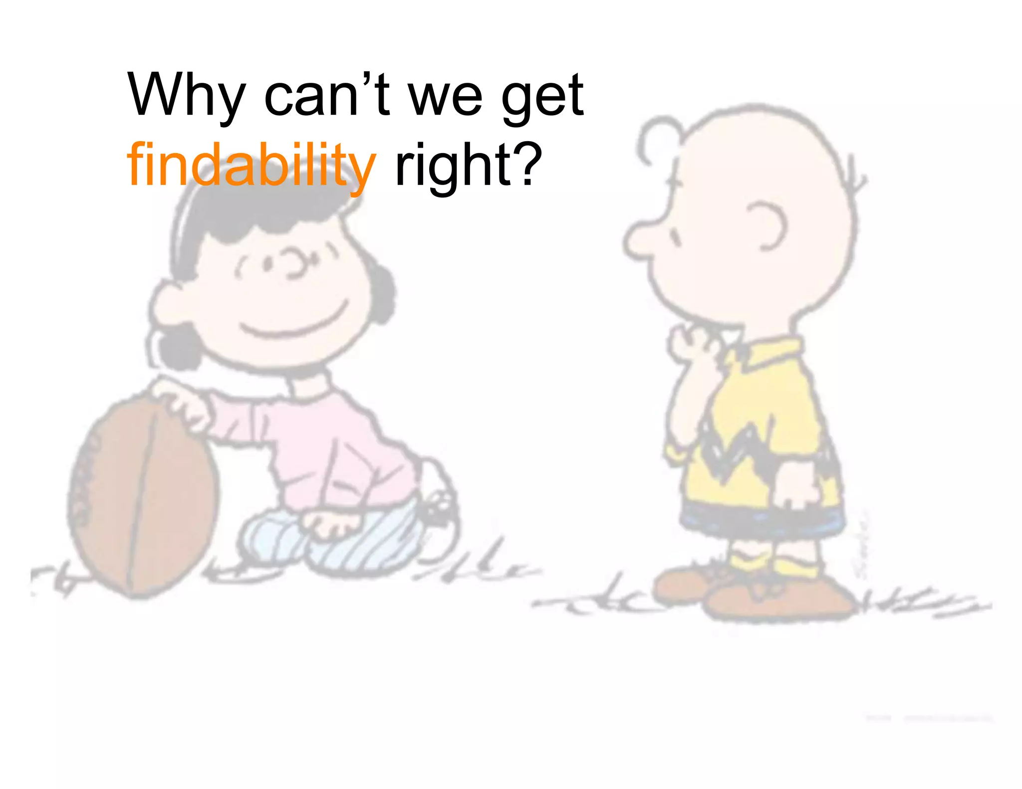 Why can’t we get
findability right?
 