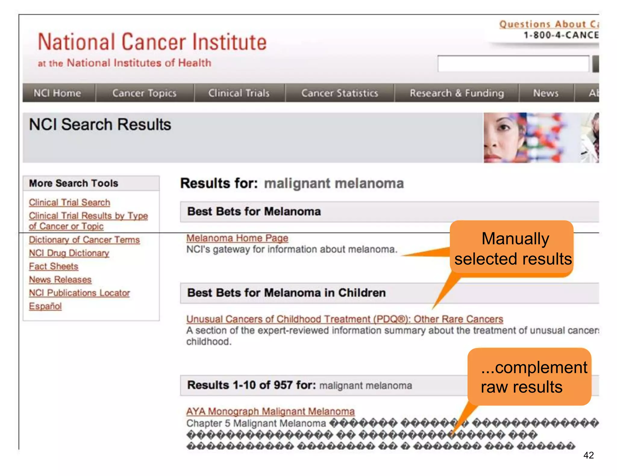 Manually
selected results




   ...complement
   raw results


                   42
 