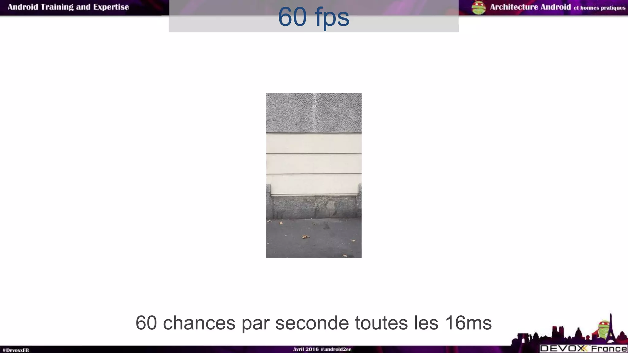 60 chances par seconde toutes les 16ms
60 fps
 