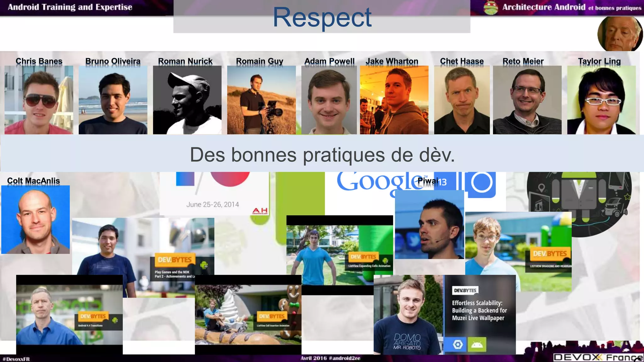 Respect
Des bonnes pratiques de dèv.
 