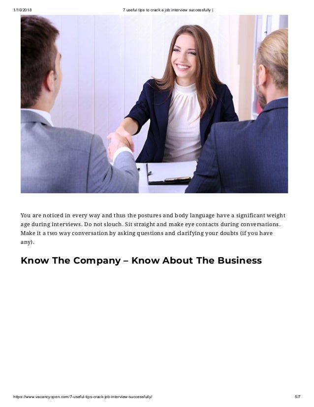 5 tips for a successful job interview
