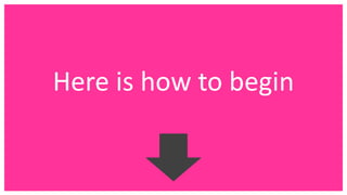 Here is how to begin
 