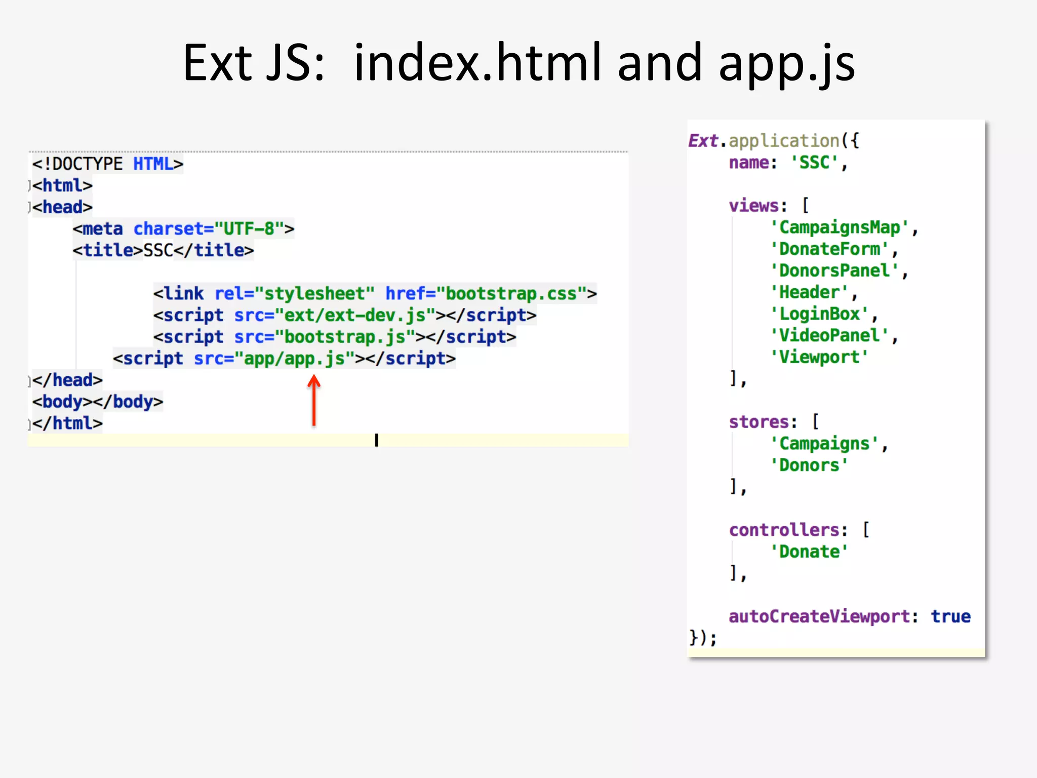 Genera?ng	
  a	
  project	
  with	
  Sencha	
  CMD	
  
sencha	
  -­‐sdk	
  /Library/ext-­‐4.2	
  generate	
  app	
  HelloWorld	
  /Users/yfain11/hello	
  
 