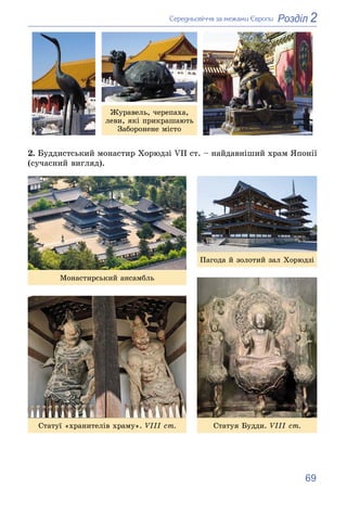 69
2
Розділ
Ñåðåäíüîâі÷÷ÿ çà ìåæàìè Єâðîïè
Æóðàâåëü, ÷åðåïàõà,
ëåâè, ÿêі ïðèêðàøàþòü
Çàáîðîíåíå ìіñòî
2. Áóääèñòñüêèé ìîíà...