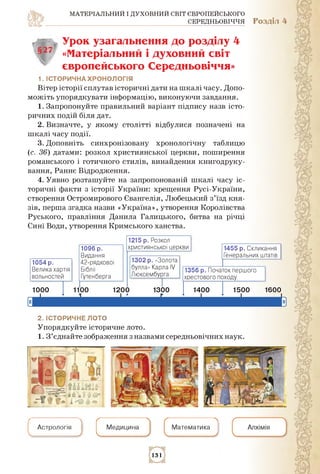 МАТЕРІАЛЬНИЙ І ДУХОВНИЙ СВІТ ЄВРОПЕЙСЬКОГО
СЕРЕДНЬОВІЧЧЯ Розділ 4
§27
Урок узагальнення до розділу 4
«Матеріальний і духов...