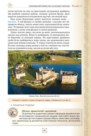 середньовічний світ західної європи Розділ 2
потім вилізти на них по приставних штурмових драбинах
або розбити тараном дуб...