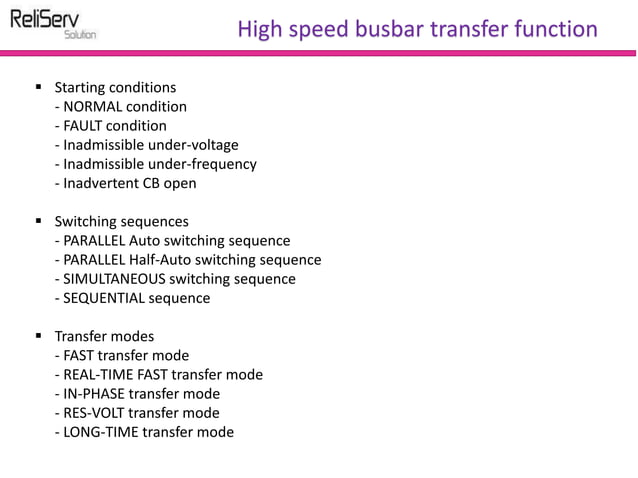 7VU683 High Speed Busbar Transfer Device | PDF